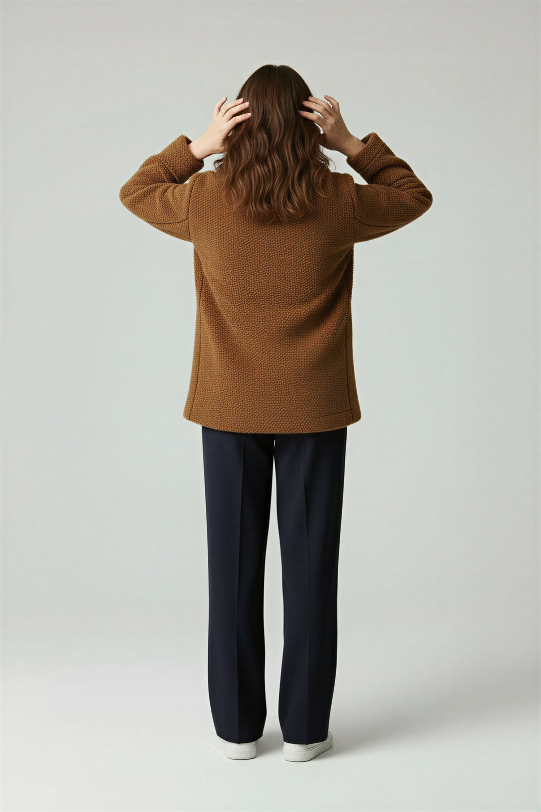 Warm women's jacket, an oversized fit for cozy winter layering.