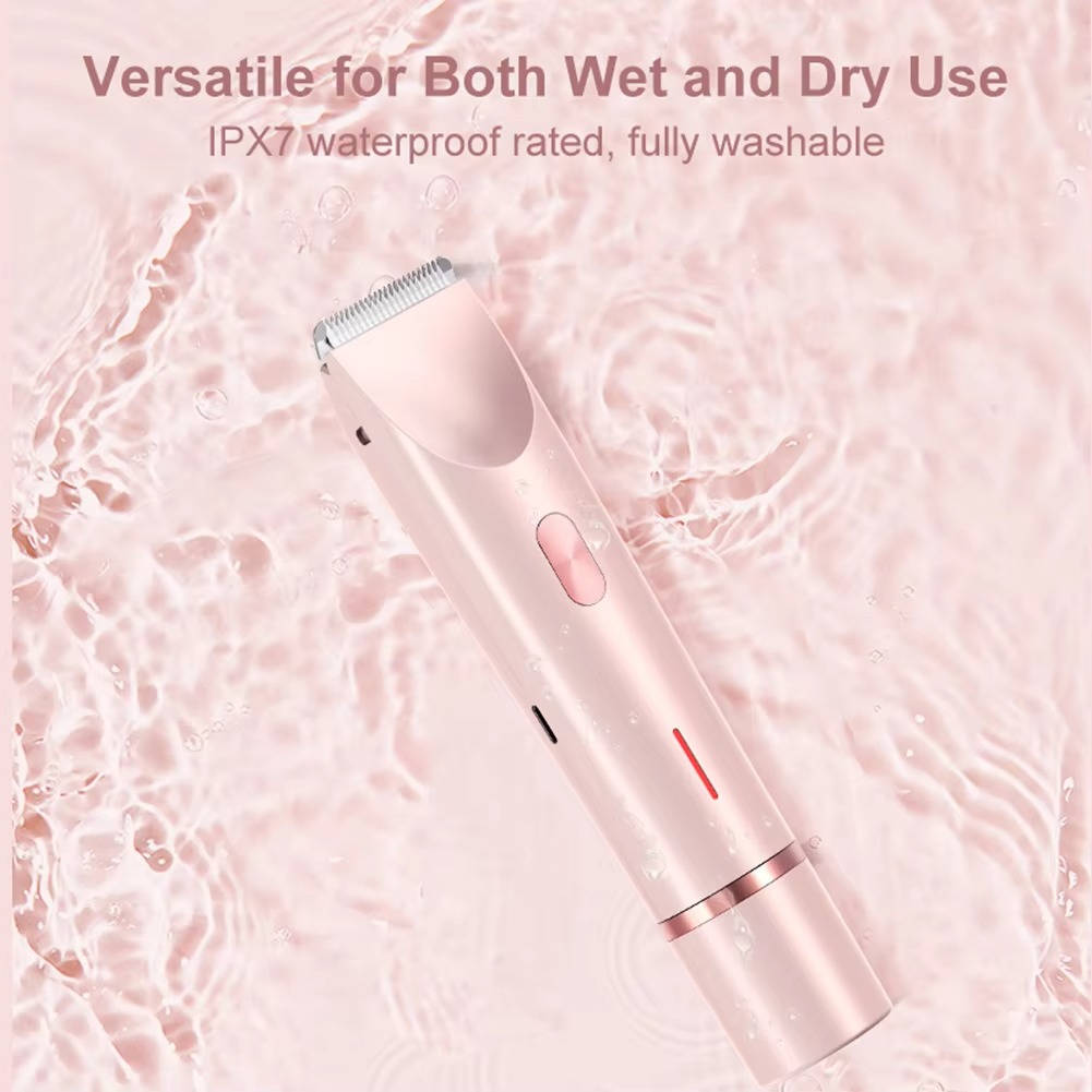 Dual head women's painless shaver for super smooth skin. Ideal for bikini, body, and face. Rechargeable, waterproof.