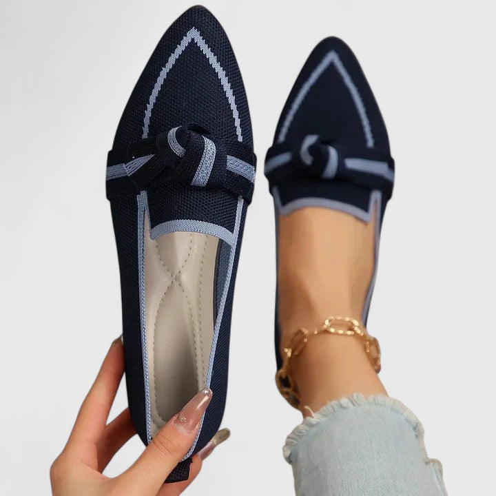 Elegant women's pointed toe orthopedic flats, cushioned for superior arch support & everyday comfortable wear.