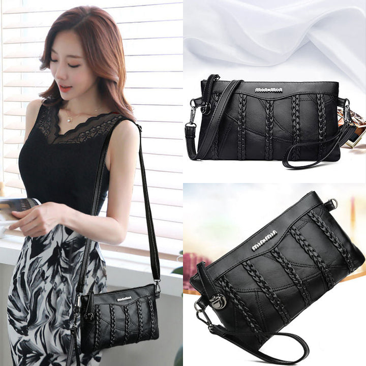 Elegant PU leather women's evening crossbody clutch. Compact yet spacious interior for essentials.