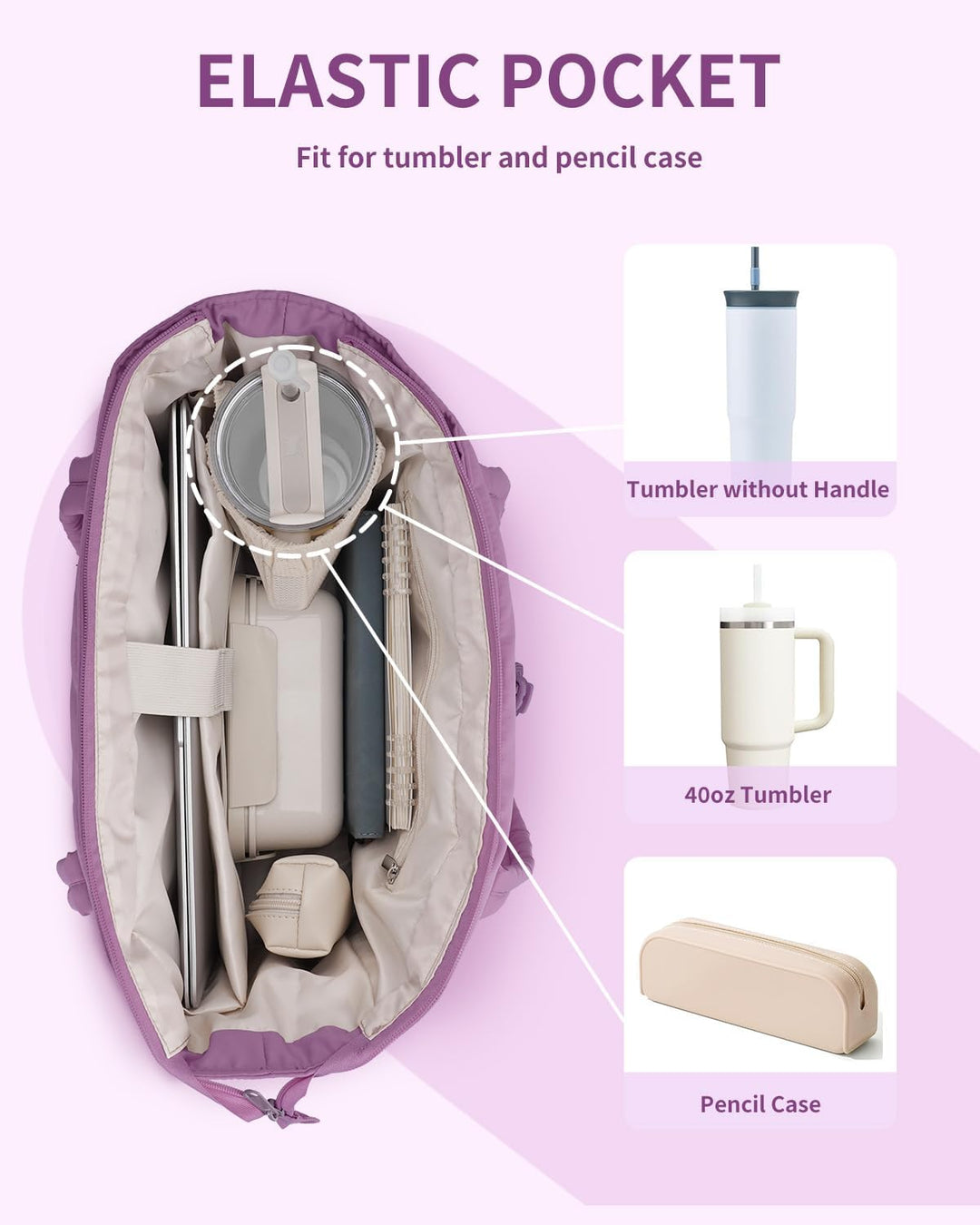 Multi-functional women's quilted tote, ideal for travel, work, with laptop & cup holder.