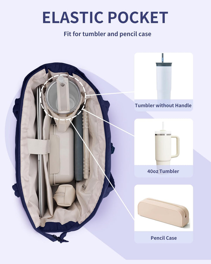 Women's laptop & cup holder tote, a quilted puffer bag for ultimate organization.