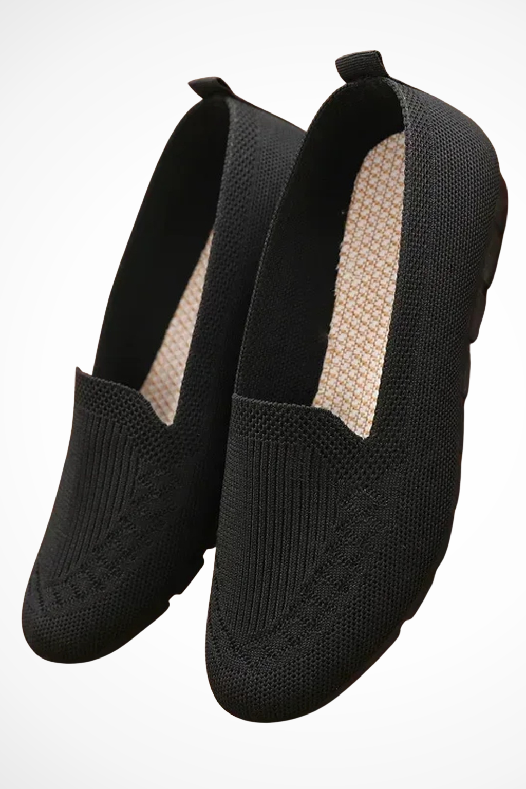 Textured round toe slip-on ballet flats, comfortable & stylish women's everyday shoes.