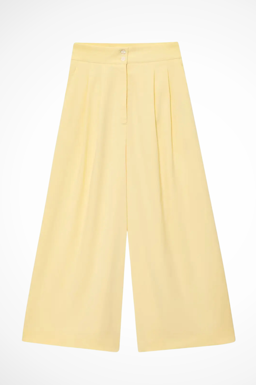 Women's two-piece fashion suit: v-neck sleeveless wrap top with belt & comfortable wide leg trousers.