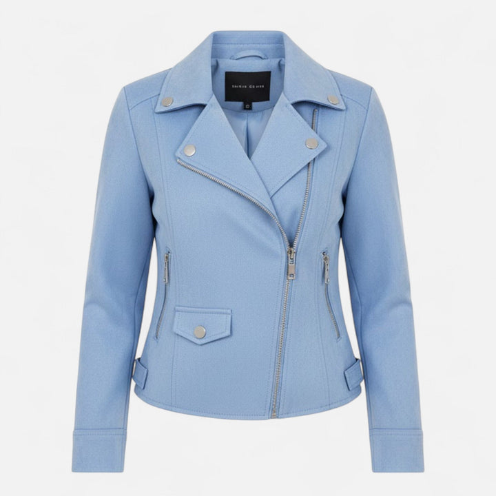 Comfortable & stylish women's slim lapel zip jacket with pockets for everyday elegance.