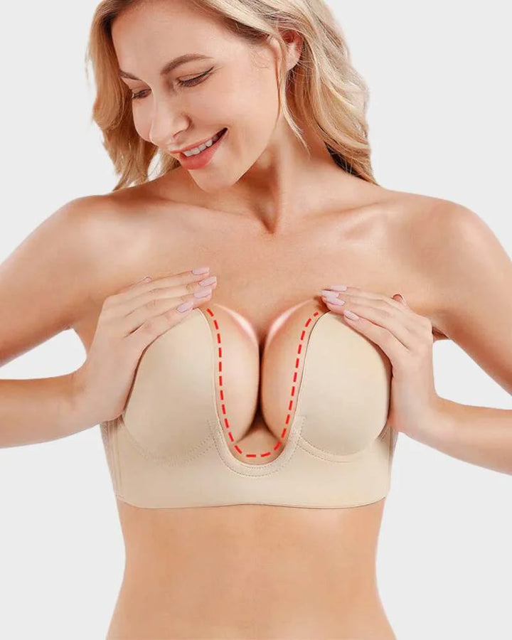 Self-adhesive strapless backless push-up bra for women, designed for a comfortable, seamless, and lifted look.