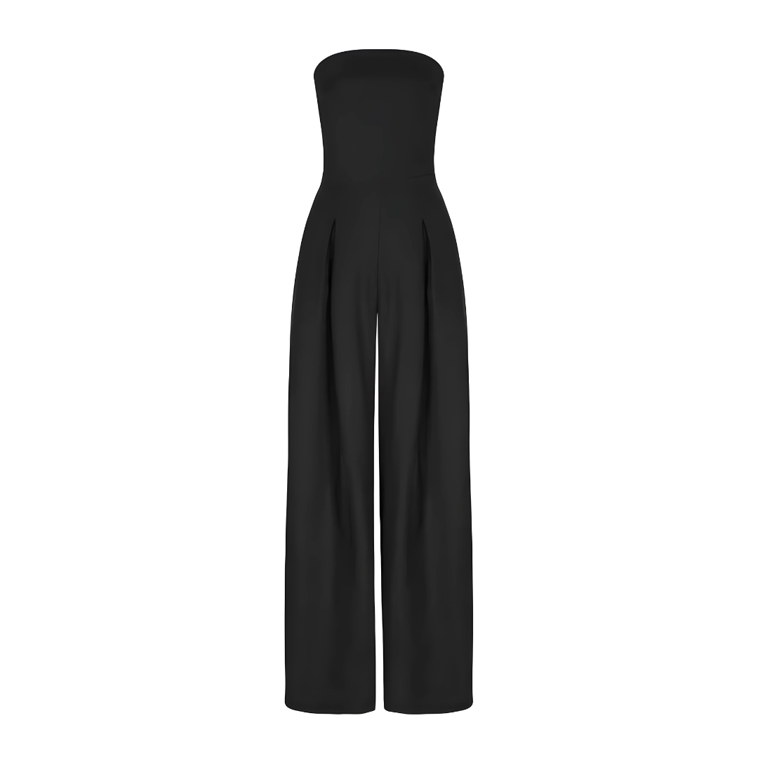 Summer fashion women's strapless wide leg jumpsuit. Elegant and comfortable, featuring a high waist & pockets.