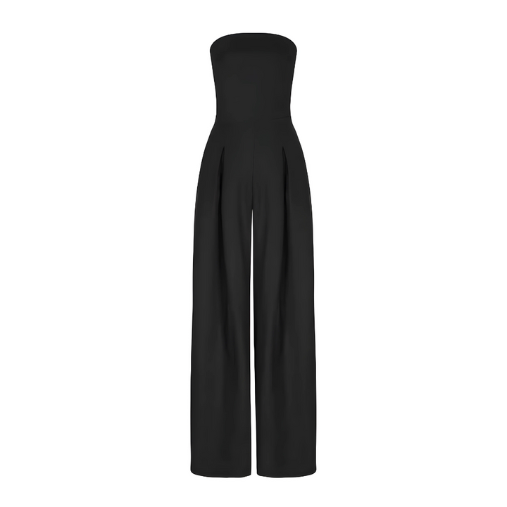 Summer fashion women's strapless wide leg jumpsuit. Elegant and comfortable, featuring a high waist & pockets.