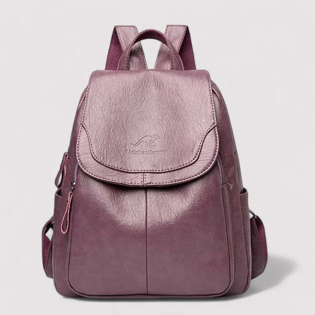 Fashionable women's anti-theft backpack, offering secure storage & stylish design for travel.