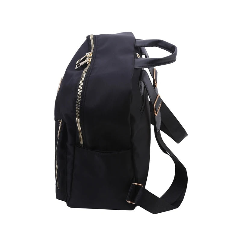 Versatile women's PU leather travel backpack styled as a school bag, offering both fashion and function.