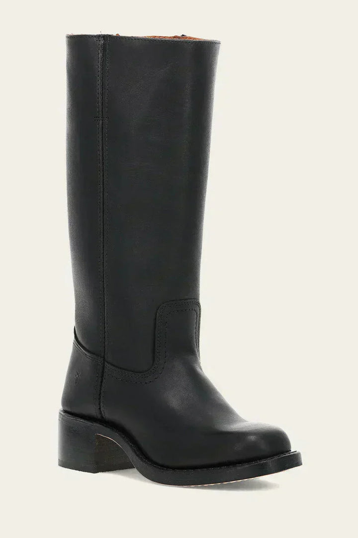 Durable women's mid-calf block heel boots, designed for both fashion and lasting comfort.