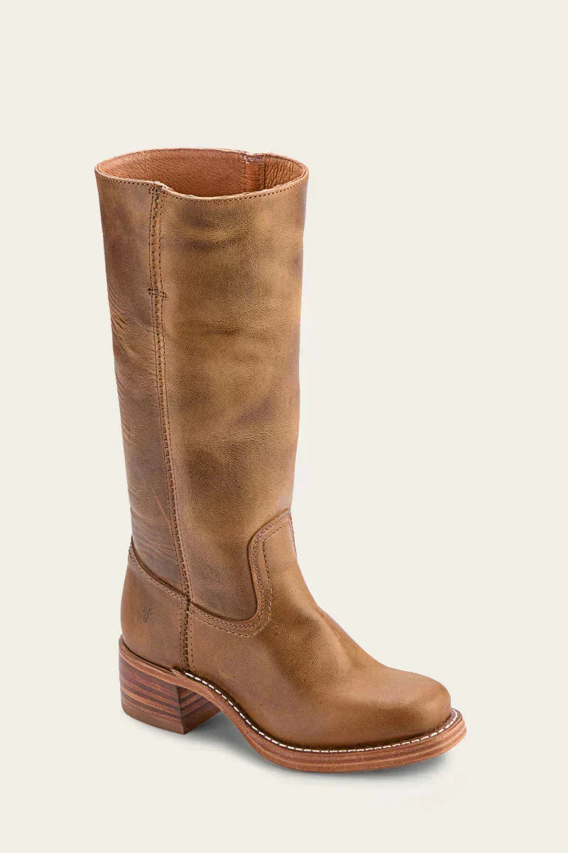 Comfortable mid-calf block heel boots for women, great for fall & winter footwear.