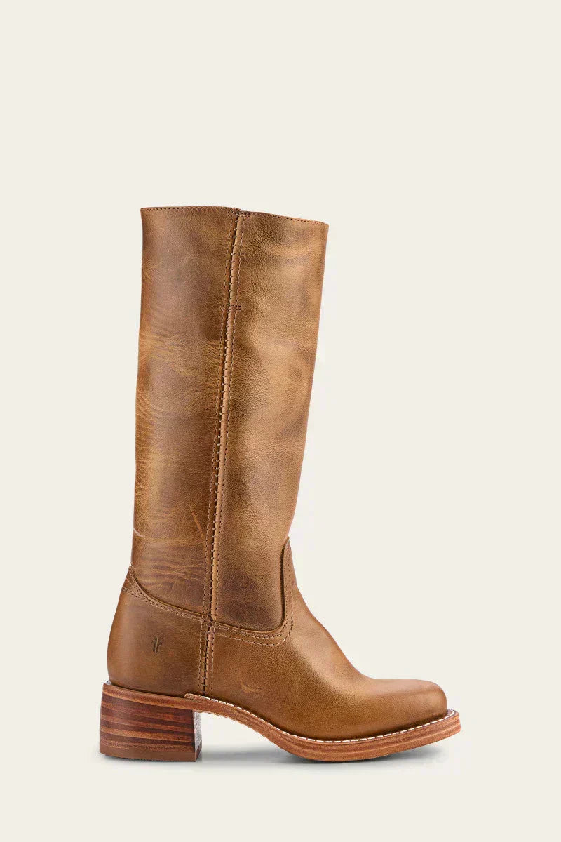 Stylish women's mid-calf boots with a robust block heel, a must-have for winter fashion.