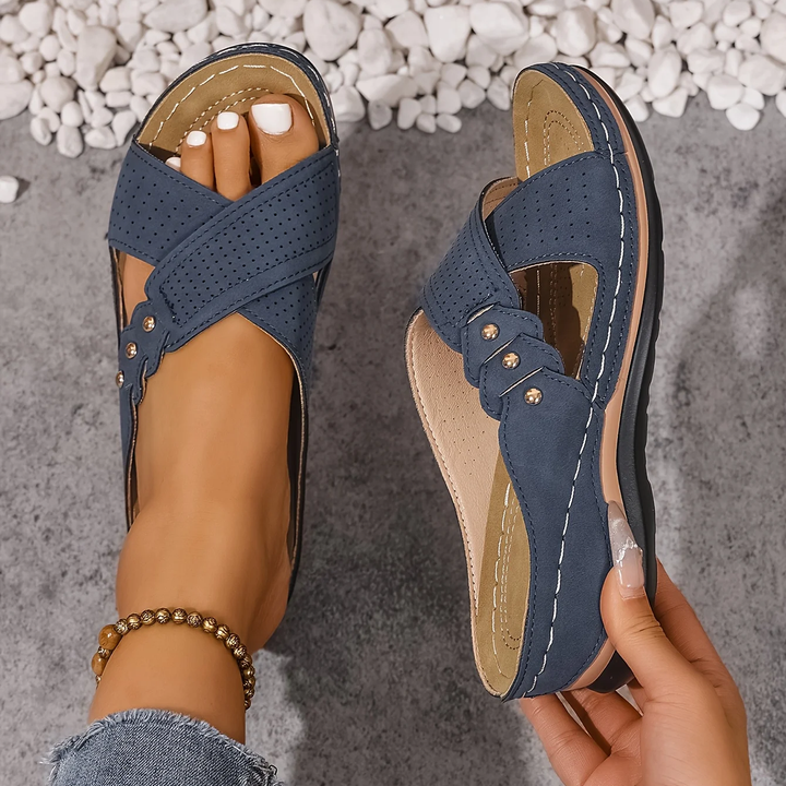 Women's stylish orthopaedic wedge sandals, all-day comfort with arch support, perfect for summer.
