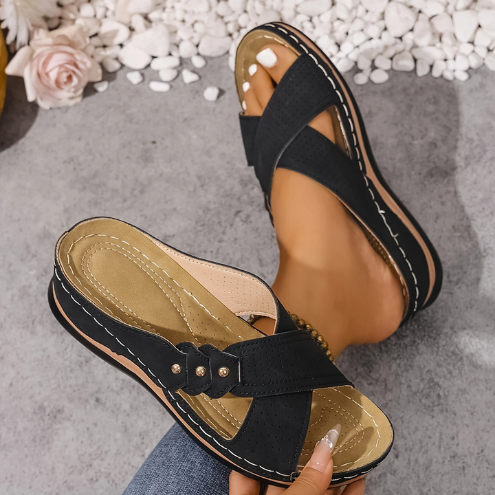 Fashionable orthopaedic wedge sandals for women, ultimate comfort & support, elegant design.