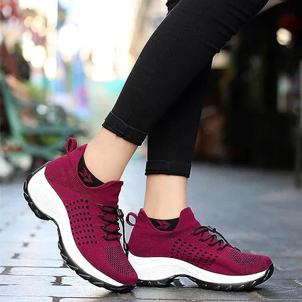 Orthopedic women's shoe with advanced arch support for plantar fasciitis & foot pain relief.