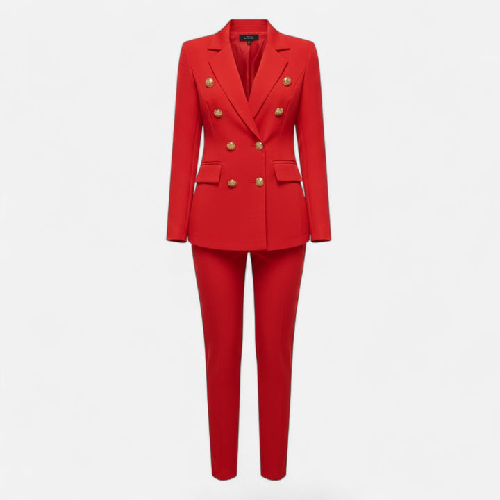 Empowering women's tailored two-piece suit set, designed for professional elegance & business success.
