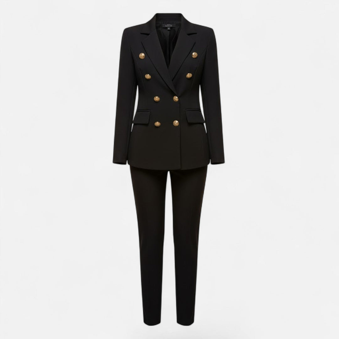 Elegant women's tailored two-piece suit set for formal occasions and professional business attire.