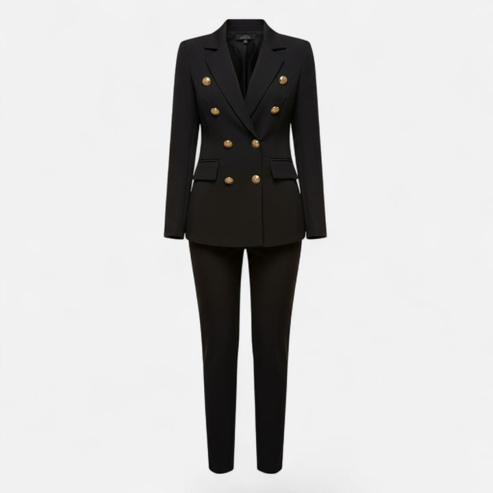 Elegant women's tailored two-piece suit set for formal occasions and professional business attire.