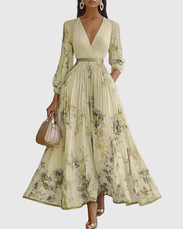 A-Line V-Neck midi dress for women, a flattering silhouette that suits all body types.
