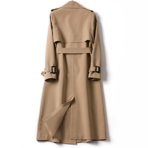 Women's long trench coat, a stylish & trendy vintage outerwear for elegant fall and spring looks. Classic appeal.