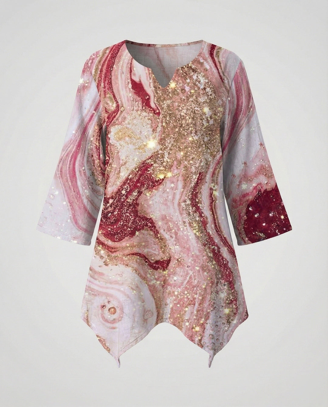 Chic women's long sleeve V-neck top, vintage-inspired for elegant and versatile casual fashion.