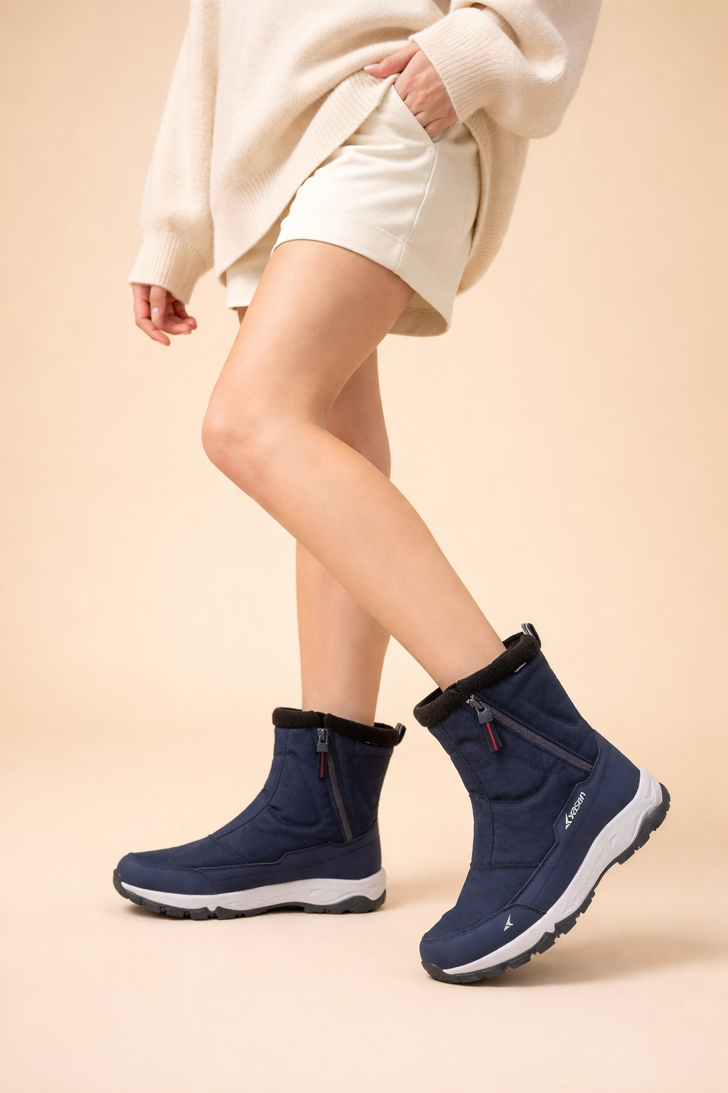 Comfortable women's cold weather boots featuring a warm, cozy lining and a durable non-slip sole.