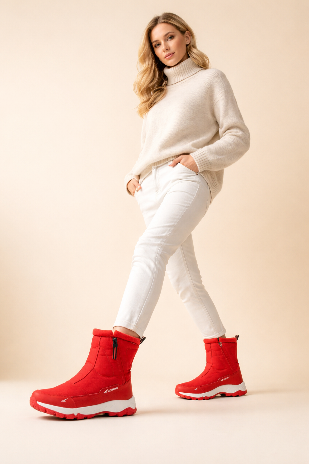 Stylish and warm women's winter boots with a convenient side zip, ideal for snow & cold weather comfort.