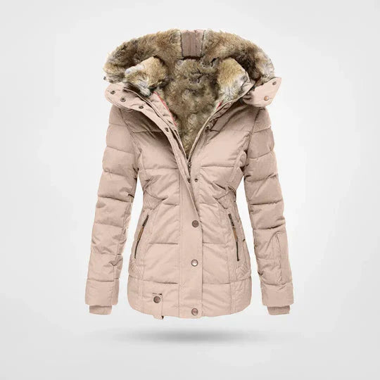 Warm & dry women's water-resistant winter jacket. Insulated outerwear with functional pockets for ultimate cold protection.