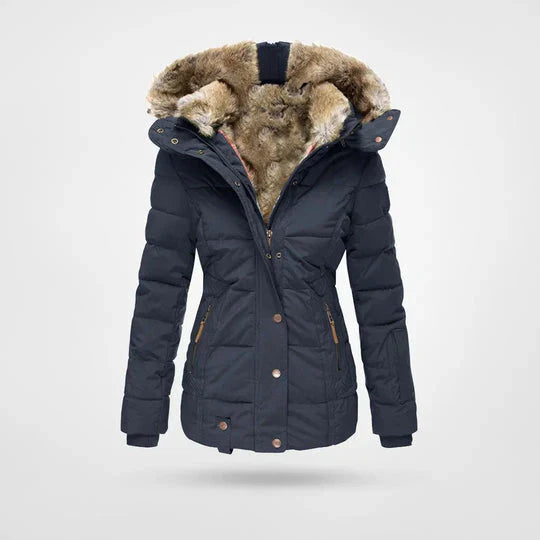 Durable women's water-resistant winter jacket; warm, weatherproof, and comfortable for all cold-weather activities.