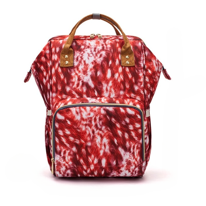 Spacious waterproof baby backpack, multi-pocket nappy bag for travel, perfect for moms on the go.