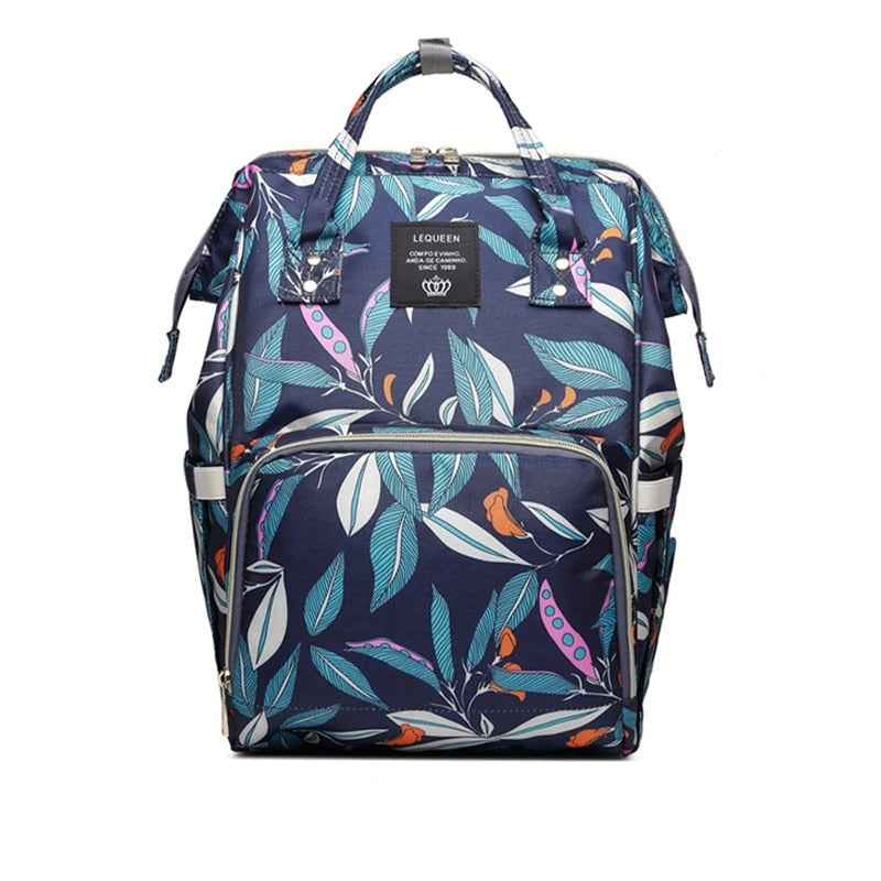 Durable multi-pocket waterproof baby backpack, large capacity nappy bag for organizing baby essentials.