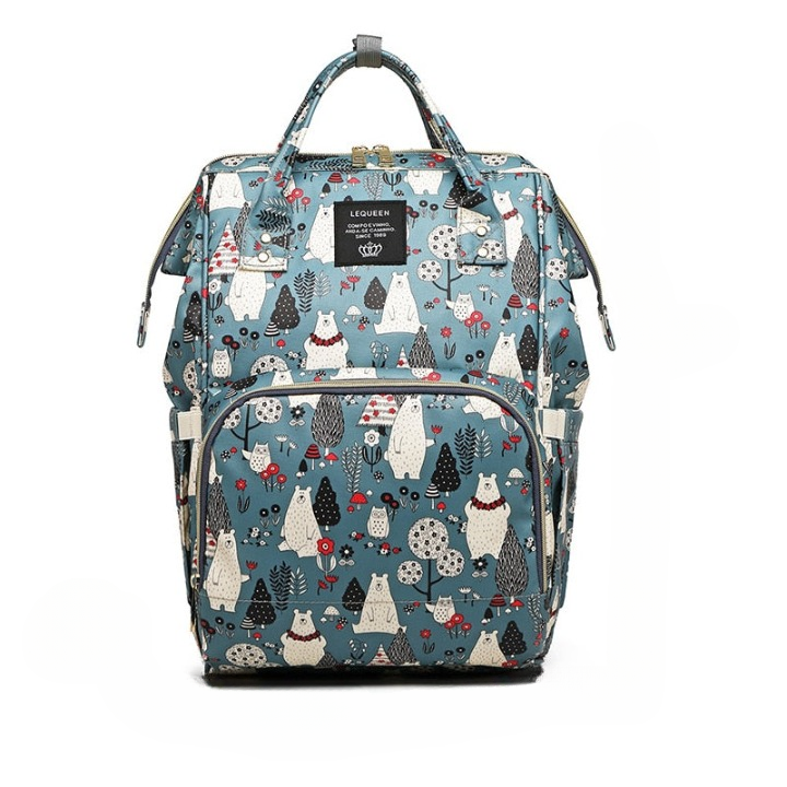Women's large capacity waterproof nappy bag backpack, multi-pocket organizer for baby essentials & travel.