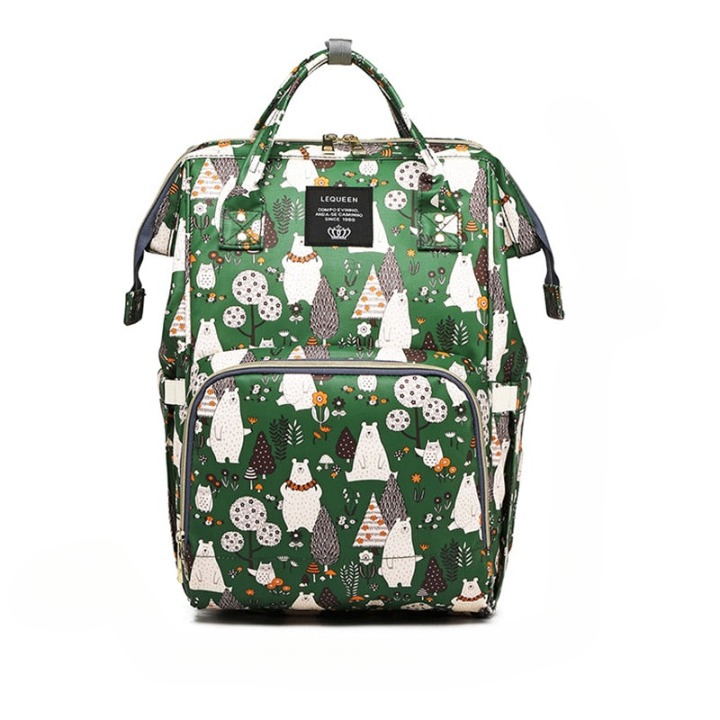 Essential waterproof diaper backpack for moms, large capacity travel bag, keeps baby essentials organized.