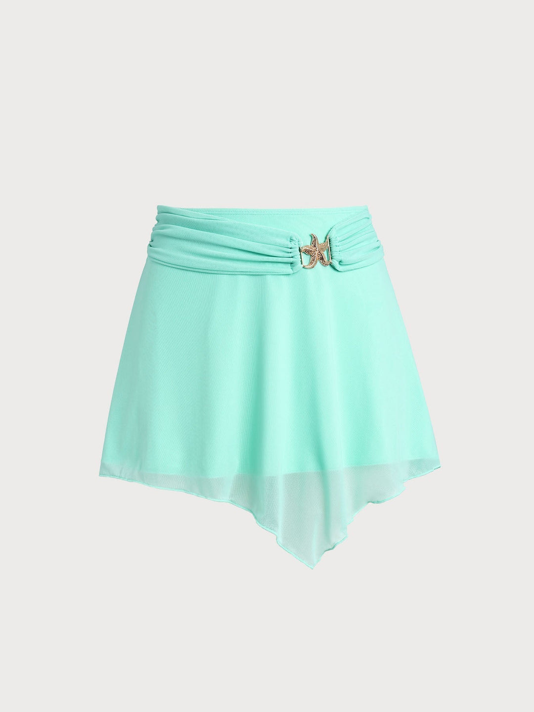 Beachwear off-white flowy skirt for women, decorated with eye-catching stars, cover-up.