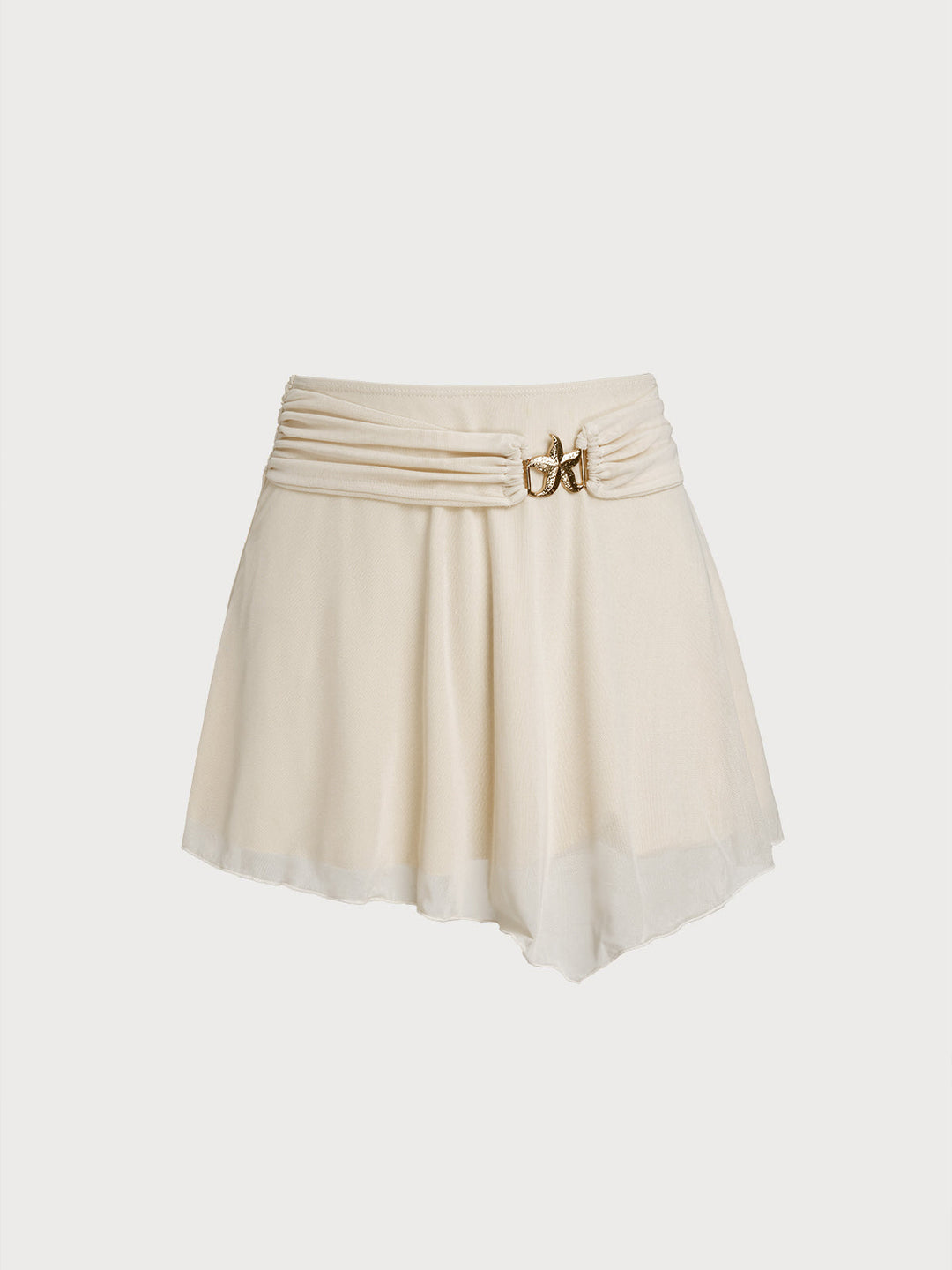 Vacation style off-white cover-up skirt for women, embellished with charming stars.