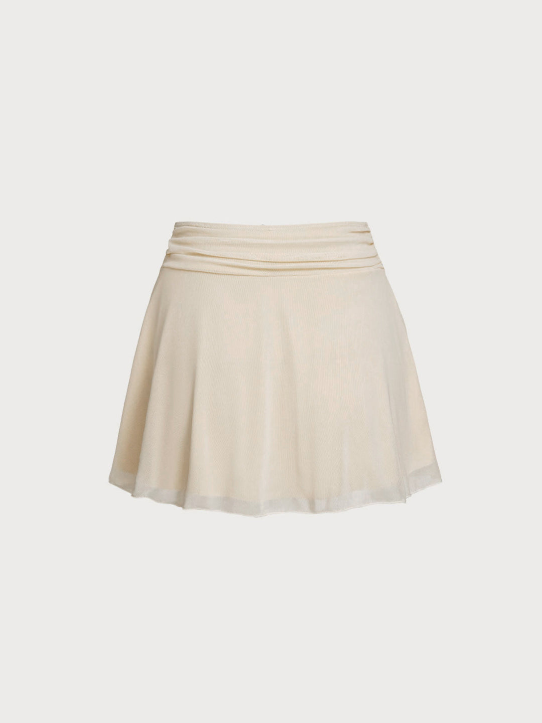 Flowy off-white women's cover-up skirt featuring chic star decoration, beach essential.