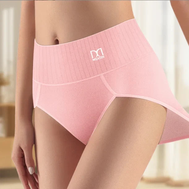 Comfortable women's seamless high-waist shaping briefs, 6-pack for invisible everyday wear.