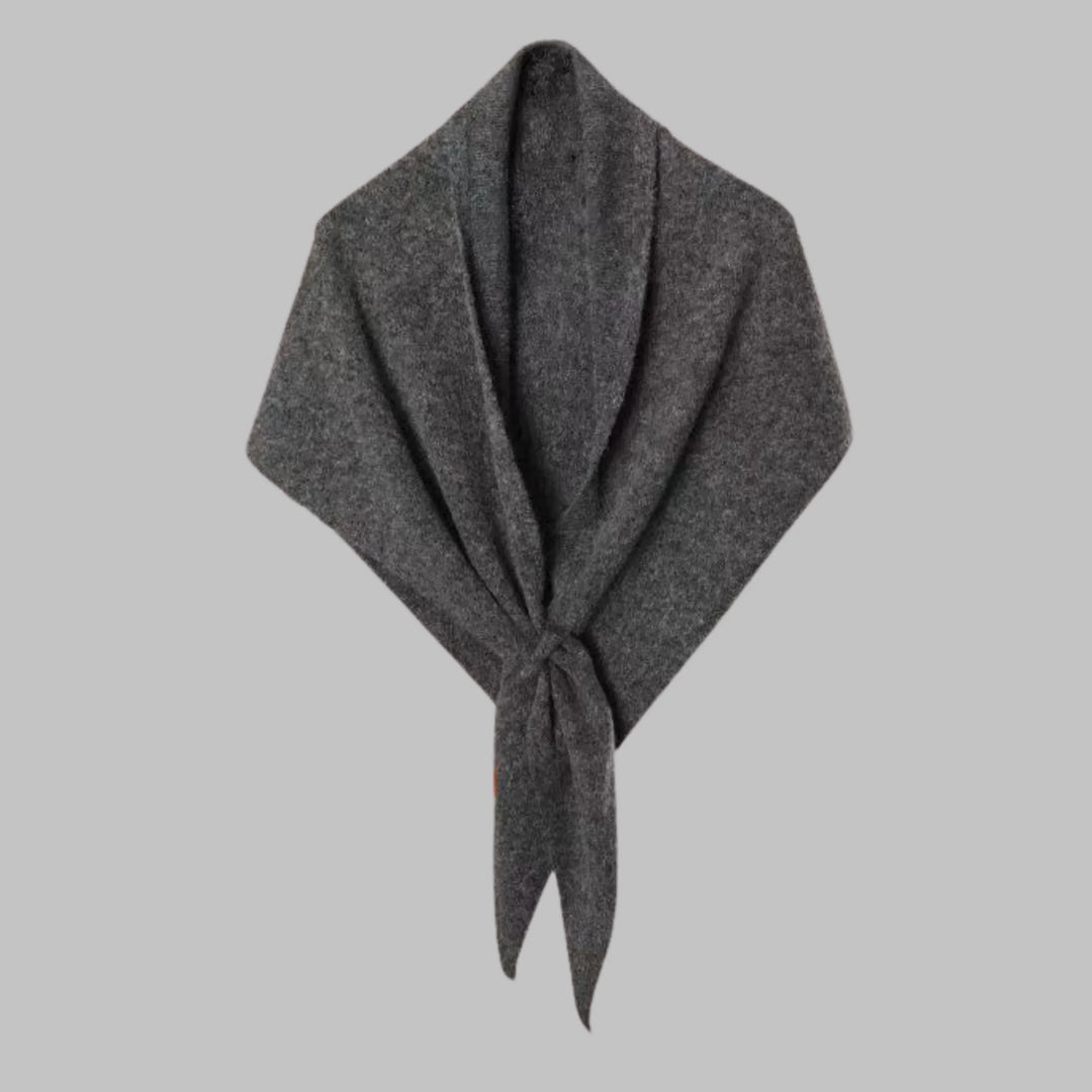 Comfortable women's striped triangle wrap, a chic and versatile layering accessory.