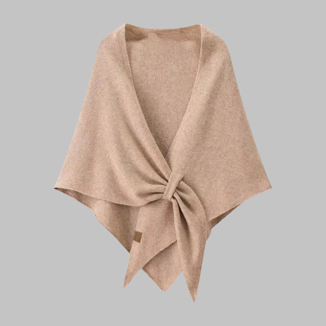 Horizontal striped women's triangle shawl, an elegant and versatile wrap for all seasons.