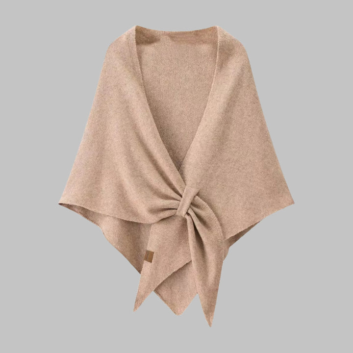 Horizontal striped women's triangle shawl, an elegant and versatile wrap for all seasons.