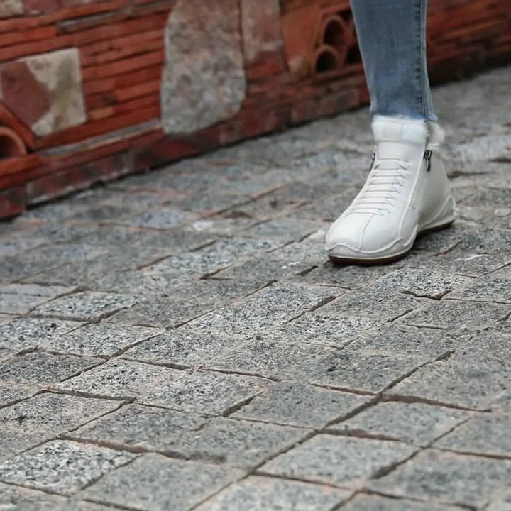 Everyday women's comfort ankle boots, zip-up, faux-fur lined, perfect for snow & cold.