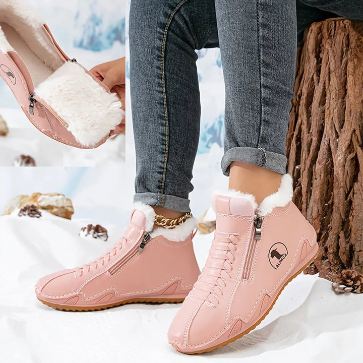 Everyday women's ankle boots, warm, cozy, and snow friendly with convenient zip-up closure.