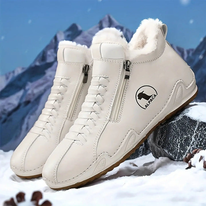 Comfortable women's winter boots, faux-fur lined, wide fit, stylish for cold weather wear.