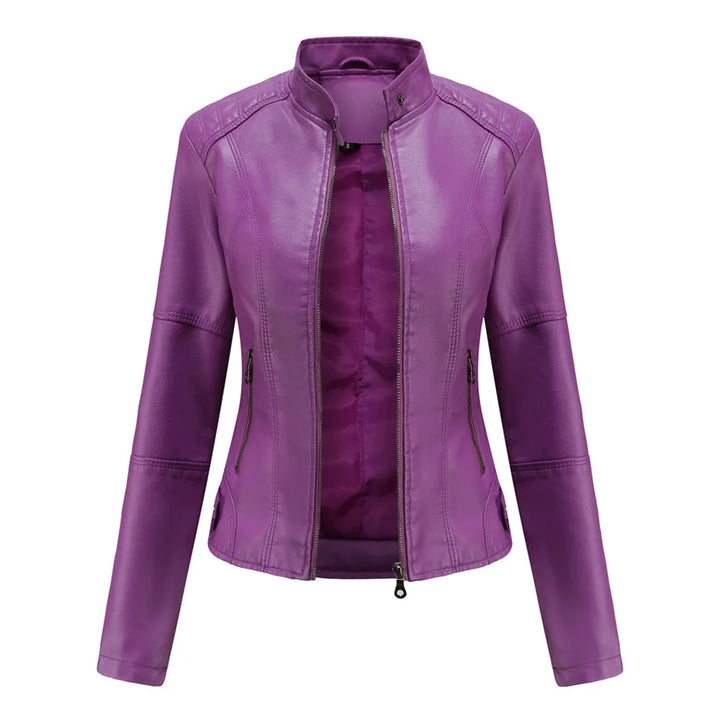 Women's stylish jacket, ideal for layering. Boasts a stand collar & useful zip pockets for essentials.