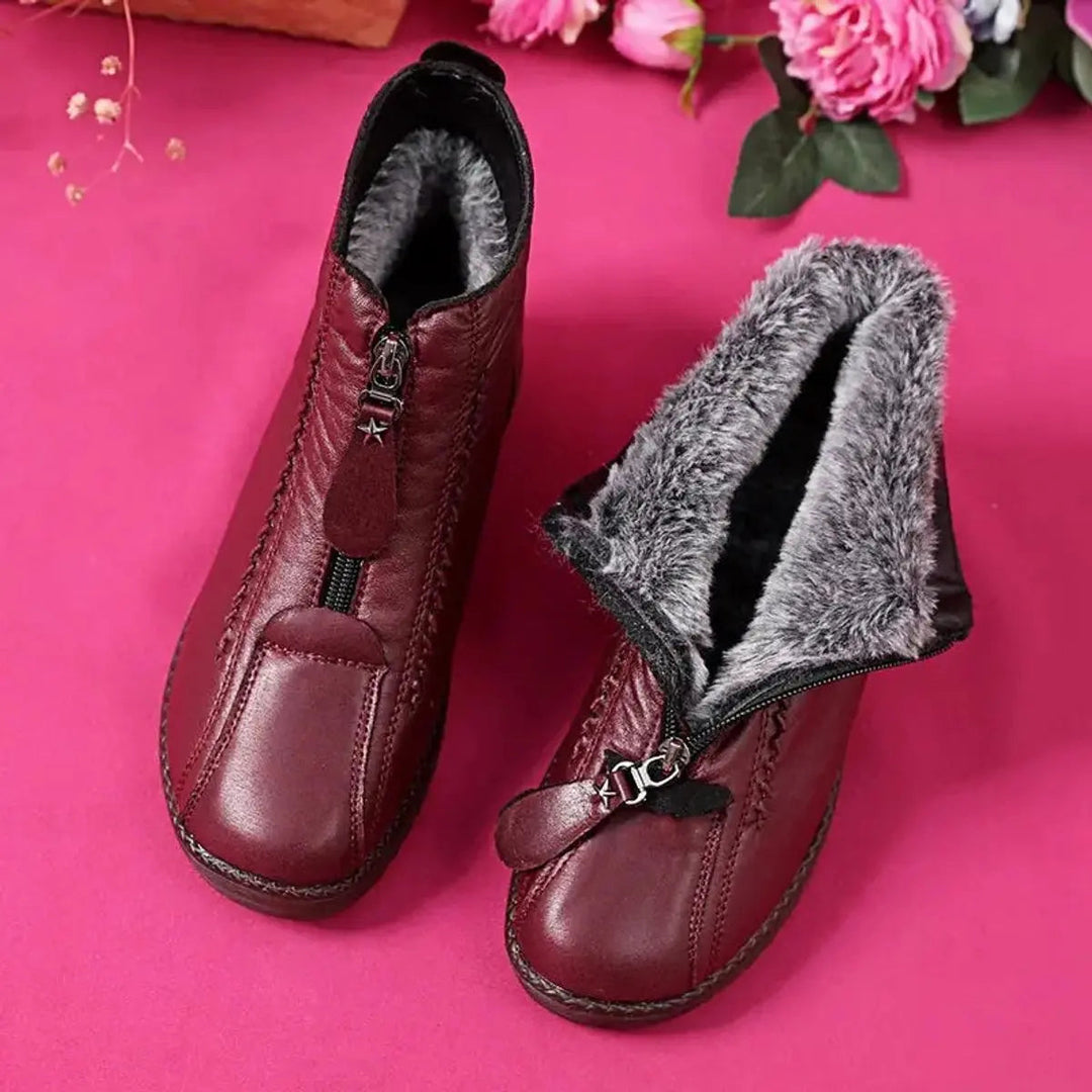 Women's warm non-slip zip-up ankle boots. Ideal for winter and everyday casual wear.