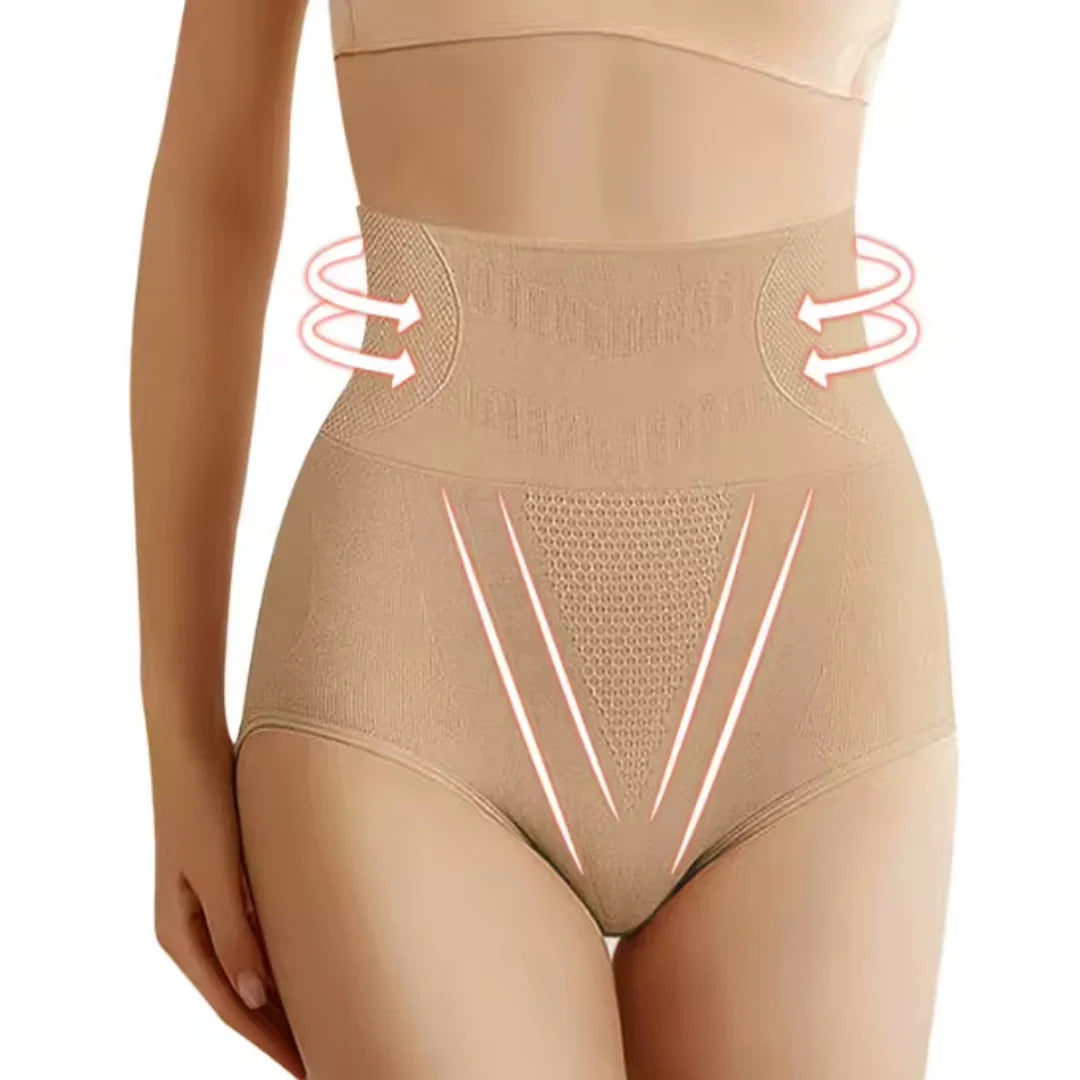 Seamless high-waist tummy control shapewear for women, providing firm yet comfortable shaping.