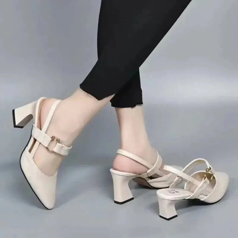 Comfortable Mary Jane block heels for women, T-bar strap, orthopedic design for stylish office wear.