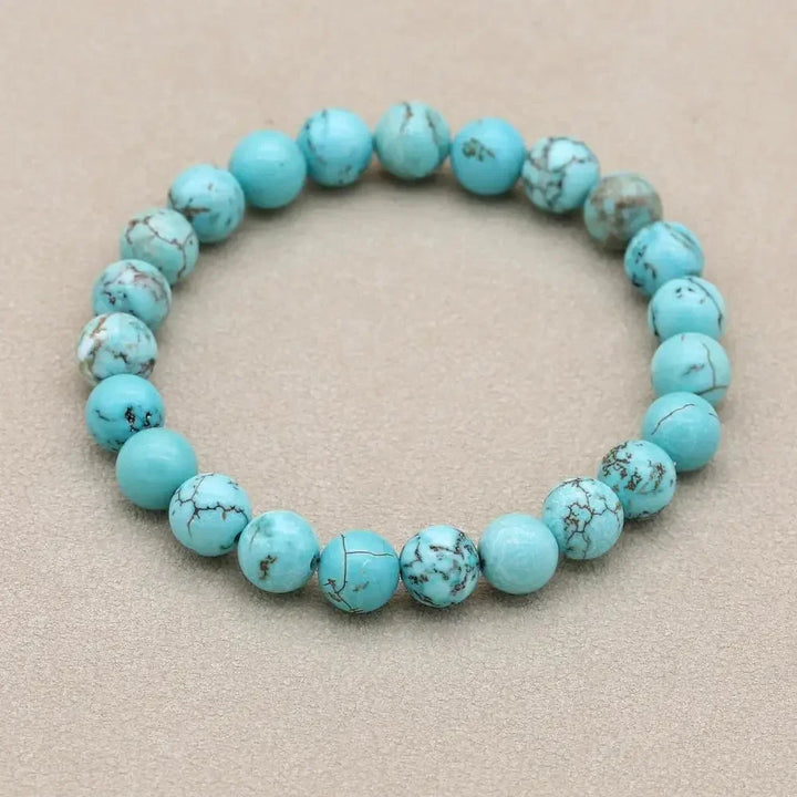 Fashionable women's turquoise stretch bracelet, a versatile natural stone accessory for any outfit.
