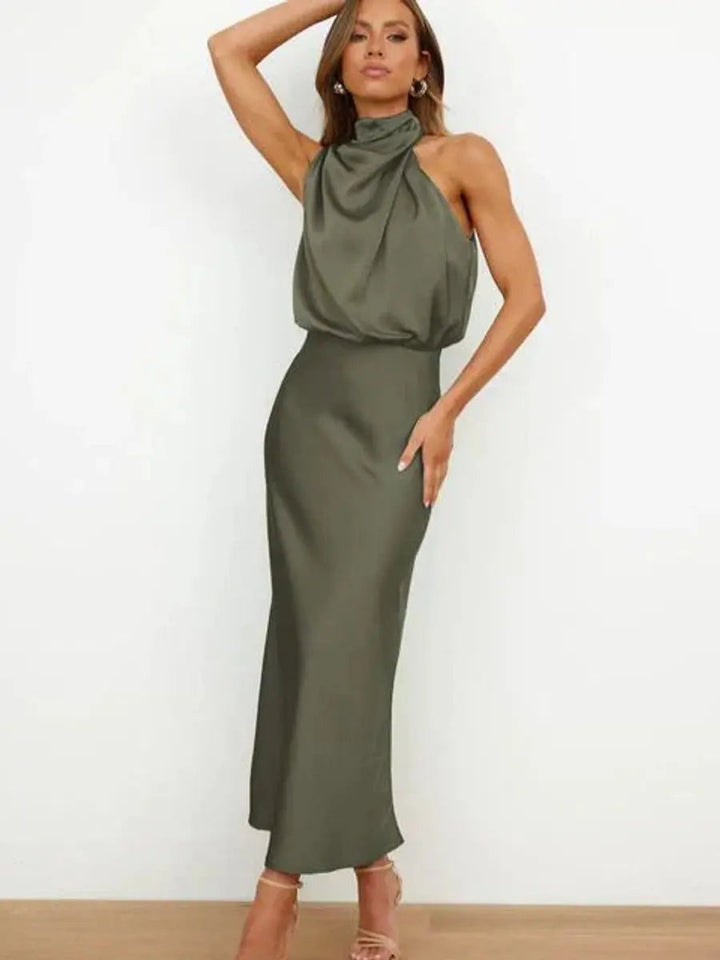 Stylish off-shoulder midi cocktail dress for women, an elegant choice for party wear.